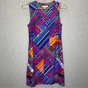 Jude Connally Color Block Geometric Multi Color Tank Dress